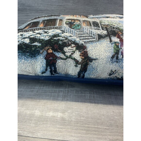 Nicky Boehme Christmas Scene Carolers Victorian Dickens Tapestry Throw Pillow 14 - Picture 4 of 8